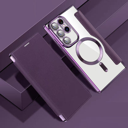 [🔥Today's Lowest Price]Noua carcasă de telefon din piele texturată Flip pentru Samsung